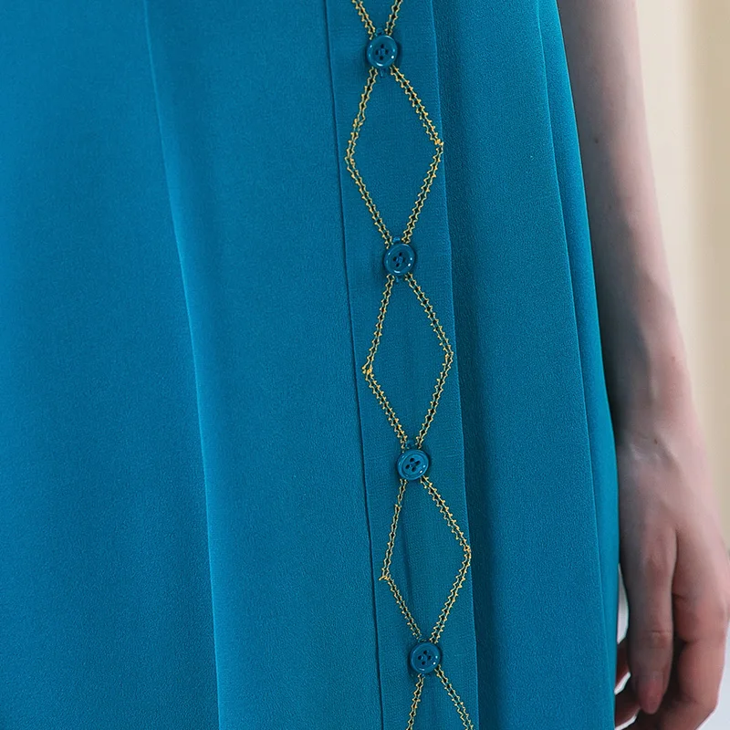 VOA Индиго синий Шелковый тяжелый 30 момме мягкий восковой кулон Европейская