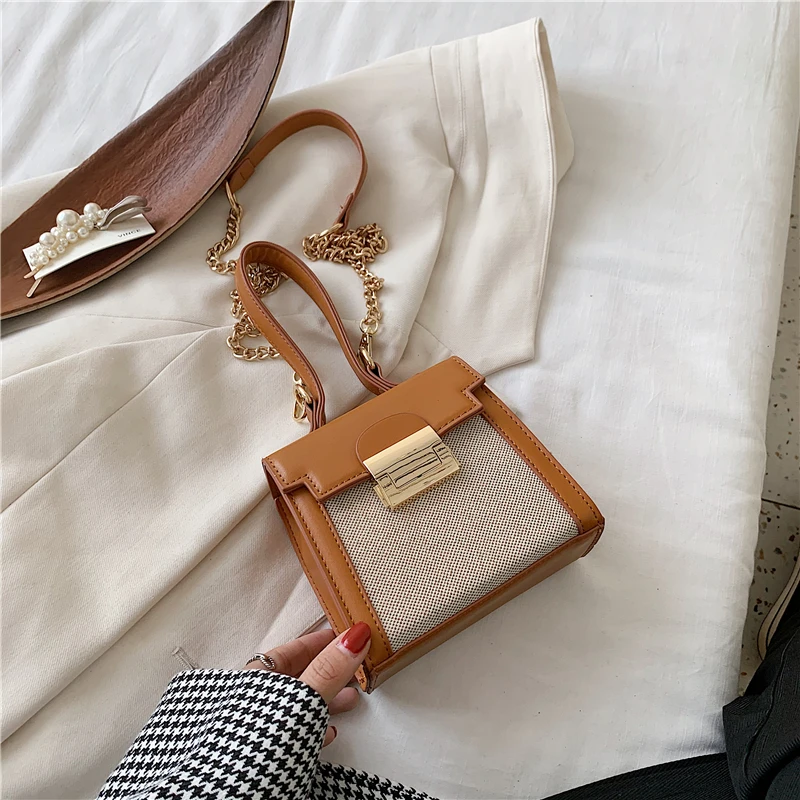 

Crocodile Pattern Small Tote 2020 New High-Quality PU Leather Women's Designer Handbag Chain Shoulder Messenger Bag Purses