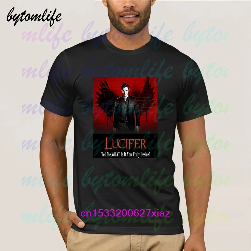 Футболка Lucifer MorningStar мужская с принтом популярная хлопковая тенниска коротким
