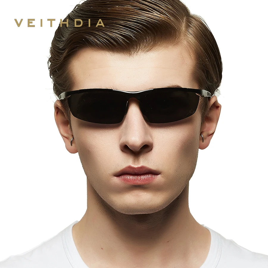 Мужские солнцезащитные очки VEITHDIA зеркальные поляризационные из