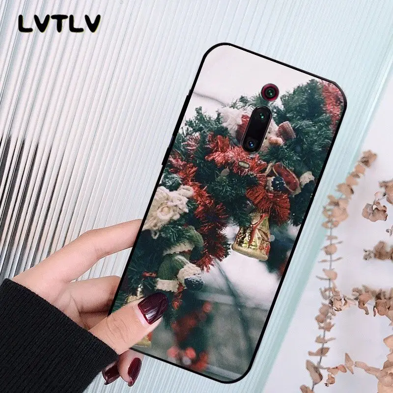 LVTLV Merry Christmas Gift Black TPU Soft Phone Cover for Xiaomi 8 9 se 5X Redmi 6pro 6A 4X 7 5plus note 5 |