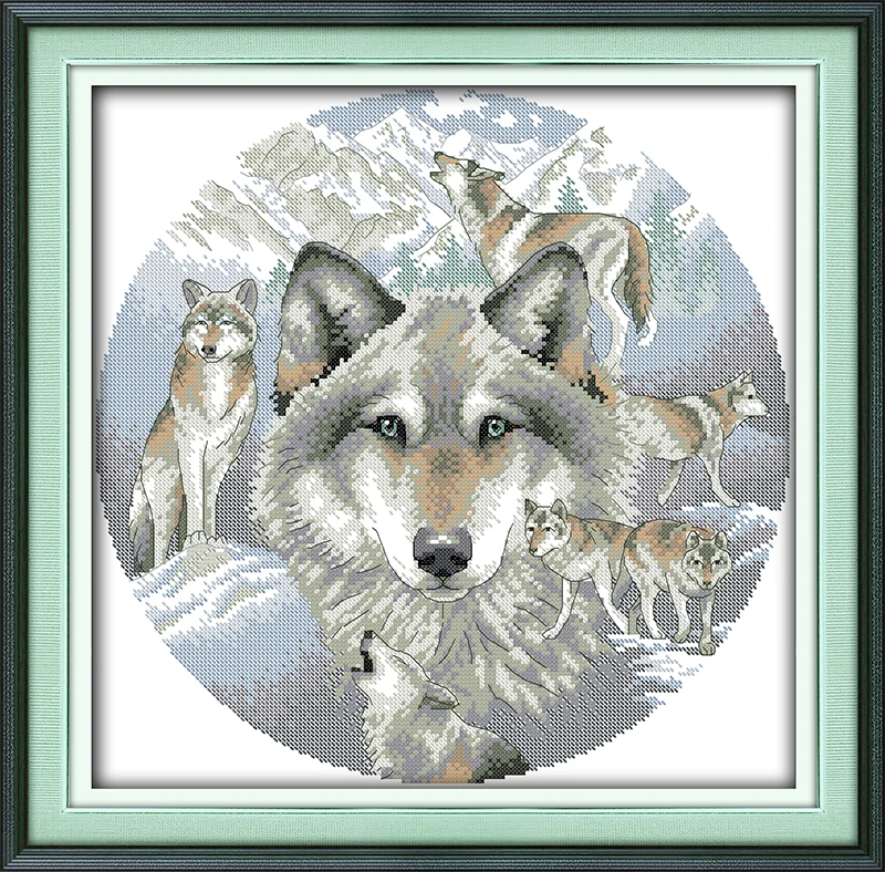 Everlasting love Spirit of the wolf китайские наборы для вышивки крестиком экологический хлопок прозрачный Печатный 14CT 11CT DIY Подарок Рождественские Свадебные украшения