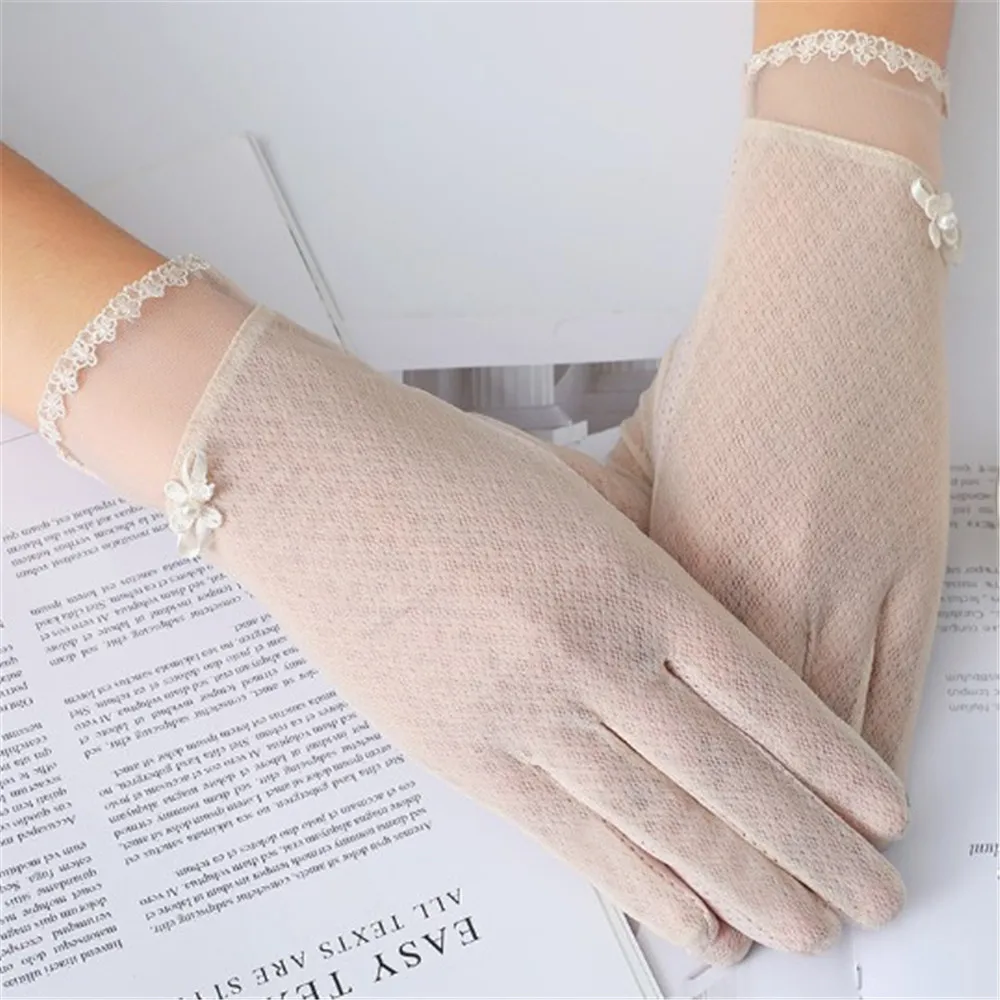 

Sunscreen Autumn Gloves Lace Touch Driving Thin Screen