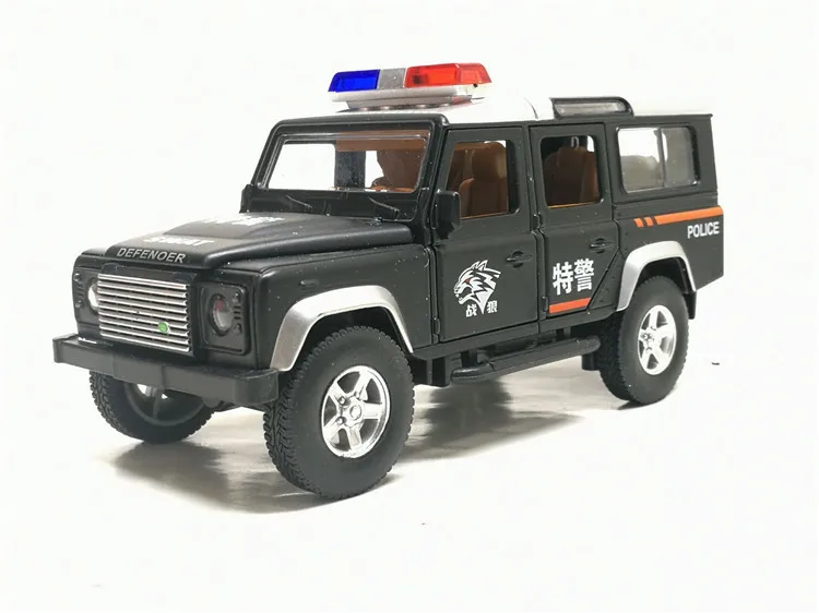 1:32 Высокая моделирования Land Defender Jeep полицейский автомобиль мальчик ребенок