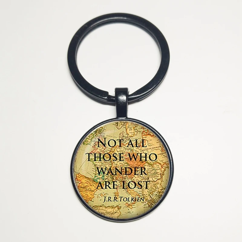 Брелок XKXLHJ не для всех кто потерялся J.R.R.Tolkien стеклянный купол винтажная картина