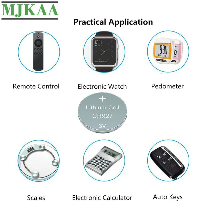 MJKAA 100 шт. CR927 батарея 927 DL927 BR927 1W ECR927 5011LC KCR927 LM927 литий ионная кнопка батареи для