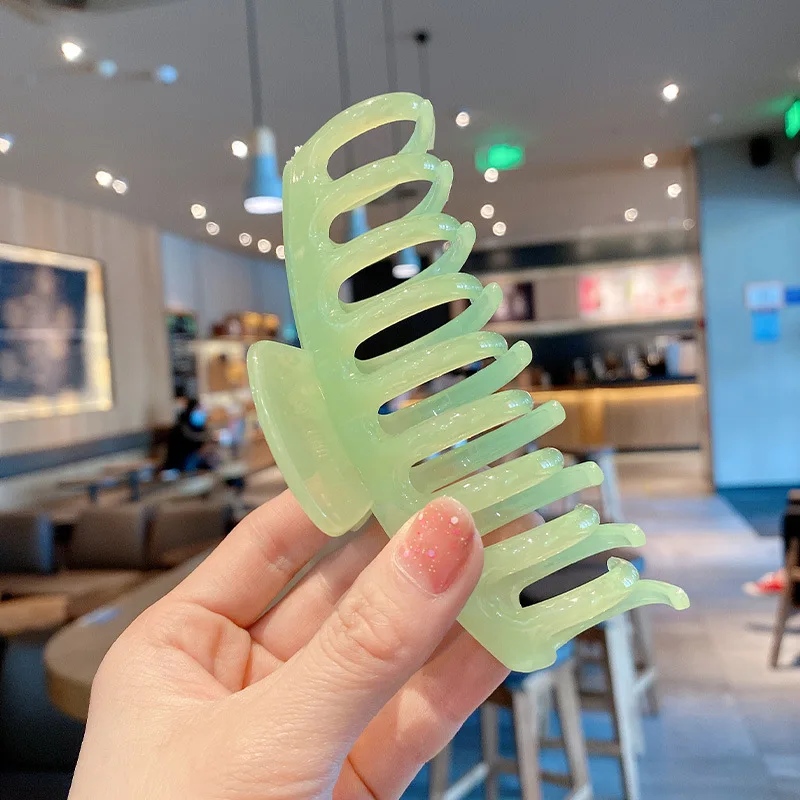 

Elegant Retro Multicolor Resin Large Hair Clip Bath Hair Claw For Women Girl Shark Hair Accessories Hair Style Make Hairpin