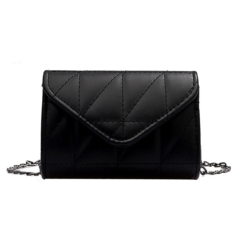 

Popular Simple Female Daily Bag Lattice Pattern PU Leather Crossbody Bag Women Chain Mini Flap Shoulder Handbag