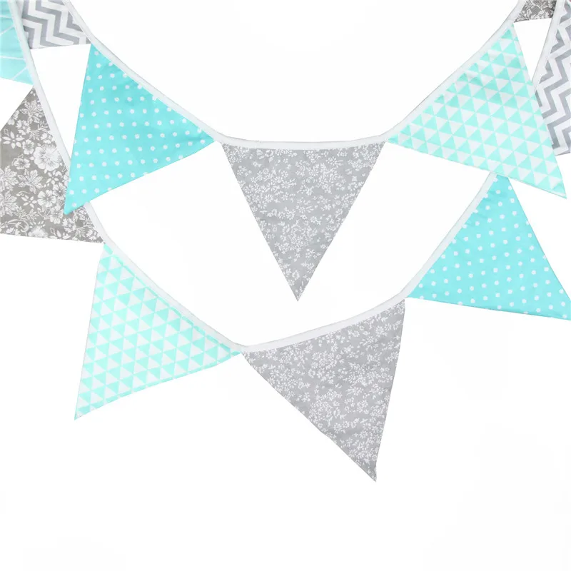 12 флагов 3 2 м синие точки серебряные цветы хлопчатобумажная ткань флажки баннер