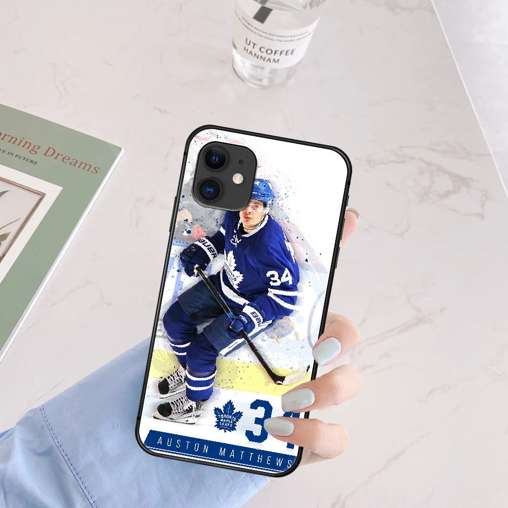 

Matthews Hockey Ice 34 Phone Case For Iphone 5 5S SE 2020 6 6S 7 8 Plus 11 12 Mini X XS XR Pro Max black Cell Painting Back