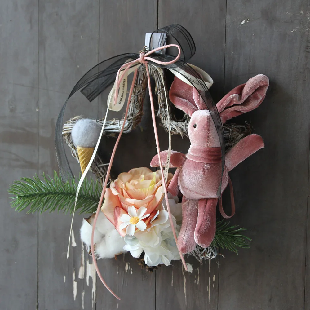 Рождественский венок дверь настенное украшение пентаграмма подвесное с бантом