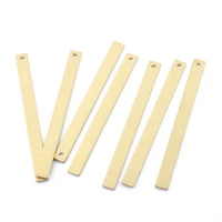 30pcs charms flat rectangle long stick stamping charms pendant raw brass diy earring tassel necklace jewelry making accessories