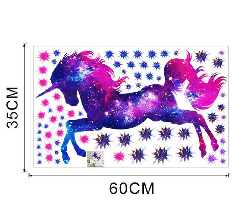 

Vivid Unicorn Wall Sticker Art Mural Bedroom Wall Decoration wall stickers for kids rooms Art mural