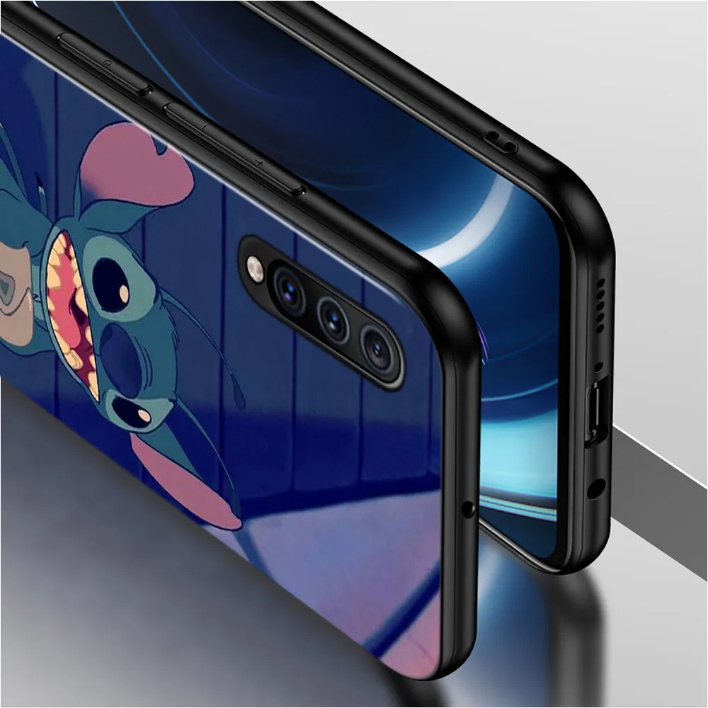 Black Soft Cute Lilo Stitch For Samsung Galaxy A90 A80 A70 A70S A60 A50 A40 A30 A30S A20S A20E A10 A10E Phone Case