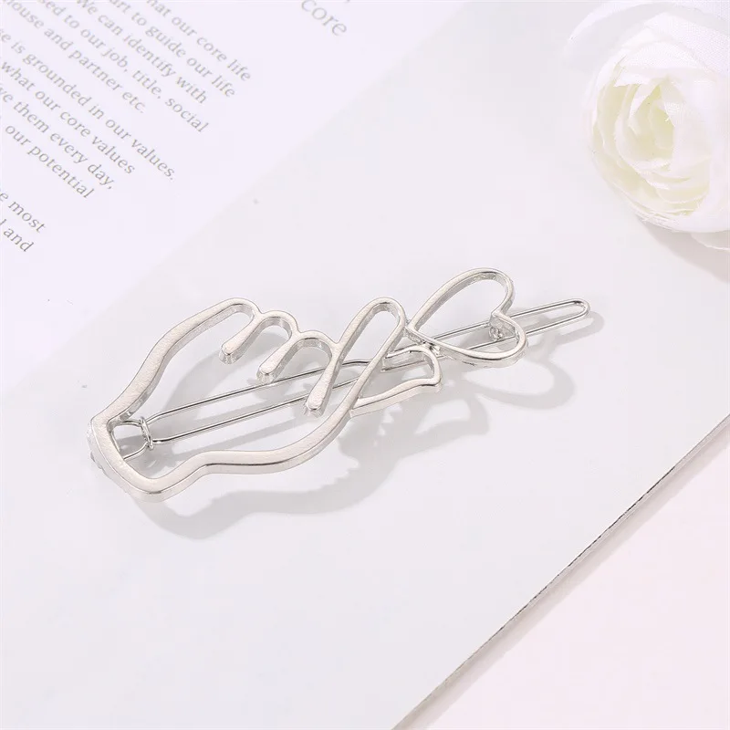 Новая горячая креативная мода простой сплав в форме сердца заколка для волос