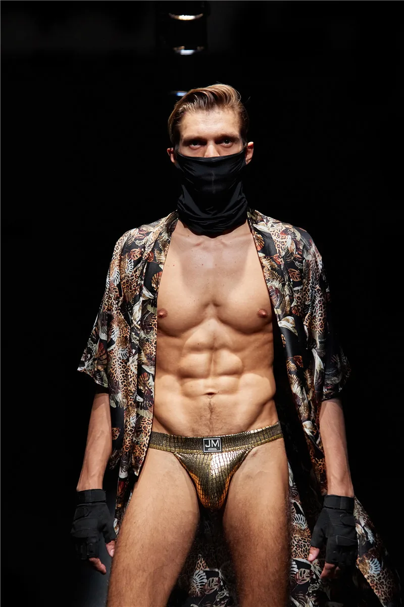

Men New Style Jockstrap U Convex Underwear PU leather G-String Sexy Underpants Tanga Hombre Male Panties Shorts