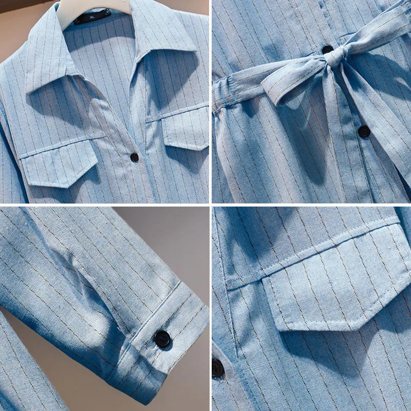 Trytree осеннее женское повседневное полиэфирное платье с отложным воротником