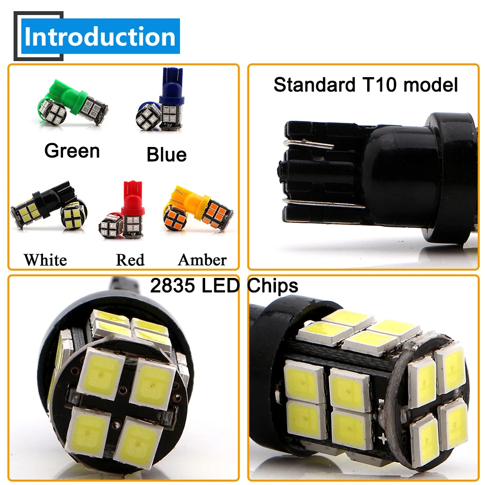 4 шт. светодиодные лампы 12 В W5W 194 168 T10 2835 20 SMD | Автомобили и мотоциклы