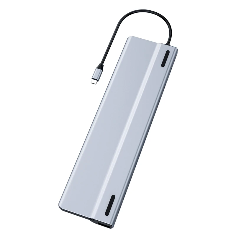 

14-In-1 USB C HUB USB3.0 Docking Station RJ45+HDMI-Compatible+VGA+Aduio+PD USB Splitter for MateBook