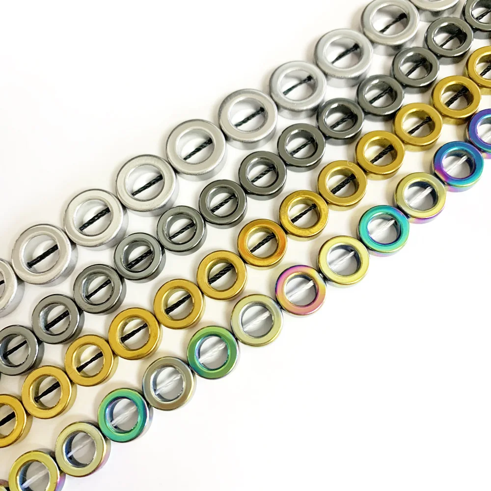 Разделители для бусин гематита с изображением природных изготовление каменных ювелирных изделий набор «сделай сам» для ожерелья и браслета, аксессуары круг наконечник бусины 8 10 12 мм B459