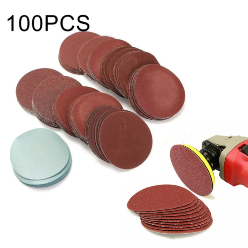 

100PCS Sandpaper 2Inch Sanding Discs Hook Loop Sanding Paper 80-3000 Grits Sanding Disc Polish for Polishing & Grinding