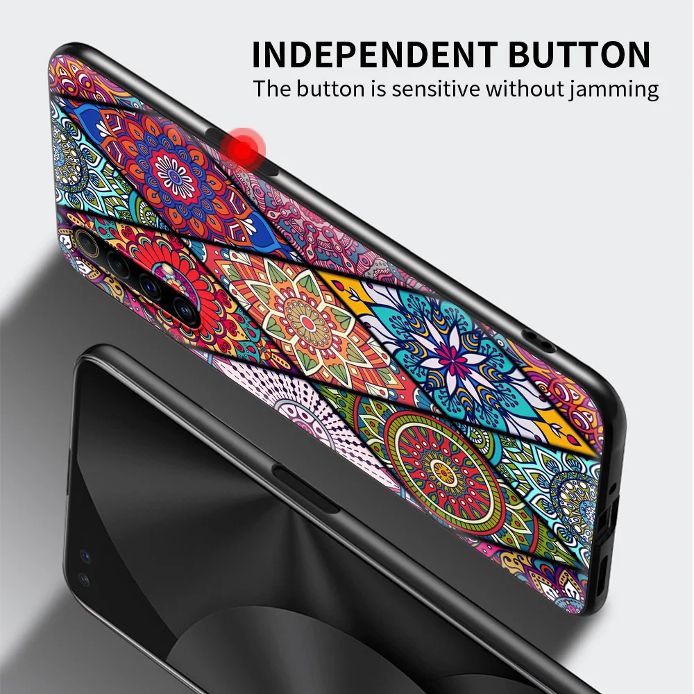 

Mandala Flower Totem Art Luxury Silicone TPU Case for Realme C3 C11 C15 C20 XT X50 Pro 5 6 7 7i Pro Q2 Q2i V15 5G Coque Shell