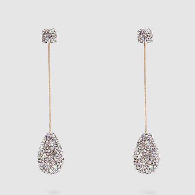 

Flatfoosie Korean Style Crystal Long Earrings 2019 Designs Fashion Pink petals Bohemia Petal Dangle Earrings For Women Gift