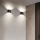Светодиодный настенный светильник с регулируемой яркостью, 4 шт., 6 Вт, алюминиевый Простой настенный светильник, квадратный светильник, настенный светильник для спальни, гостиной, светодиодный настенный светильник s