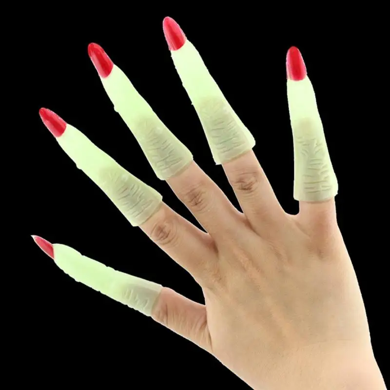 2 комплекта Хэллоуин ведьма пальцы искусственные светящиеся ногти в даре ведьмы