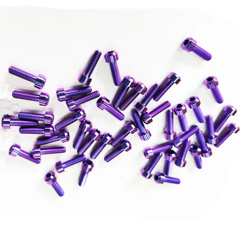 

M5 M6 x 10 15 20 25 30 mm Titanium Bolt Flat Torx Button Head DIY Brake Disc Electric Motorcycle Caliper for Bicycle 6 PCS