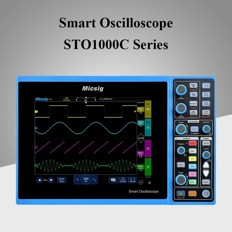 

Интеллектуальный цифровой осциллограф STO2202C Micsig 300 МГц 2GSa/s Портативный осциллограф