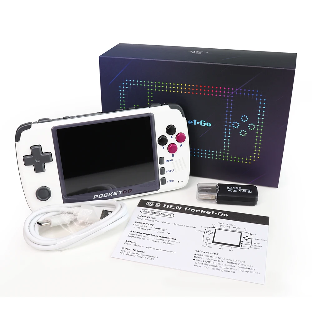Игровая консоль-новая игровая консоль PocketGo в стиле ретро, Игровая приставка PS1 SNES, портативная игра с ips экраном