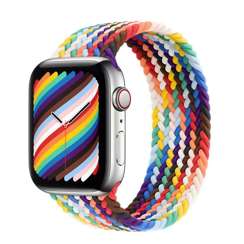 

2020 Braided Solo Loop Nylon Fabric Strap For Apple Watch Series 6 SE 5 4 3 2 1 Elastic Bracelet