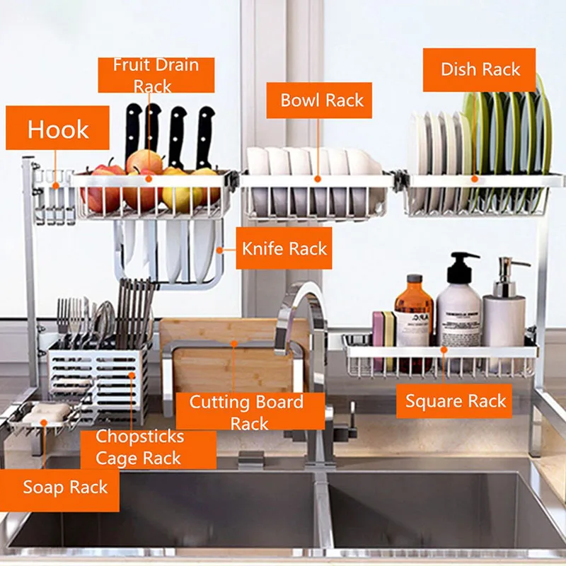 Кухонная стойка из нержавеющей стали 304 для посуды посуда столовые приборы