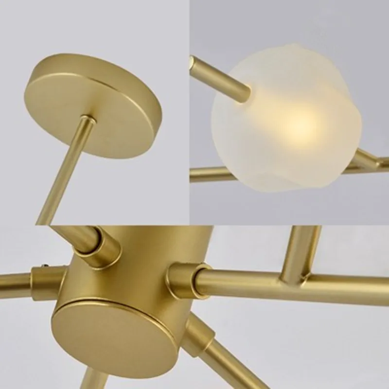 

Nordic pastoral restaurant bar living room pendant light modern glass ball branch clothing store pendant lamp