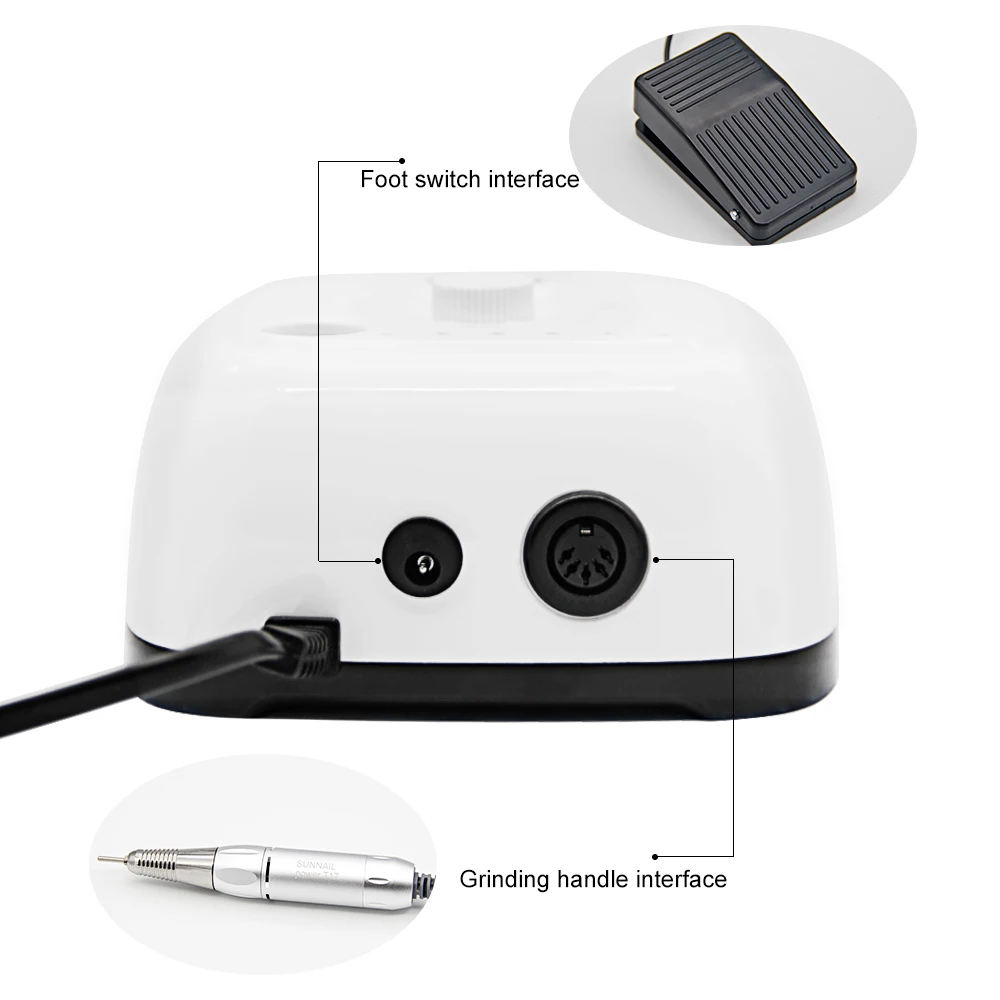 Strong SUN Electric Nail Drill 35000rpm Manicure Machine Pedicure Tools Accessoires Drill Bits File Nail Art Equipment With LCD