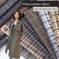 width 59 autumn winter plaid wool imitates cashmere fabric by the half meter for woolen overcoats suit pants material