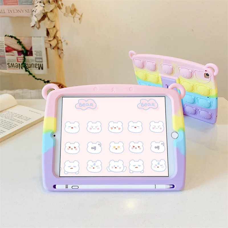 

Милый мультяшный детский чехол для IPad 9,7 2017 2018 Mini, чехол для IPad 10,2 Pro 9,7, мягкий силиконовый чехол-подставка для планшета, чехол для Air1 2 3