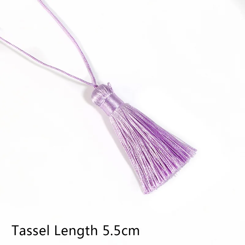 Light Purple 17 цветов, 55 мм, Короткая Толстая хлопковая шелковая кисточка, длинная подвесная веревка, кисточки для рукоделия, занавеска на цепочках, аксессуары для одежды - Цвет: Light Purple