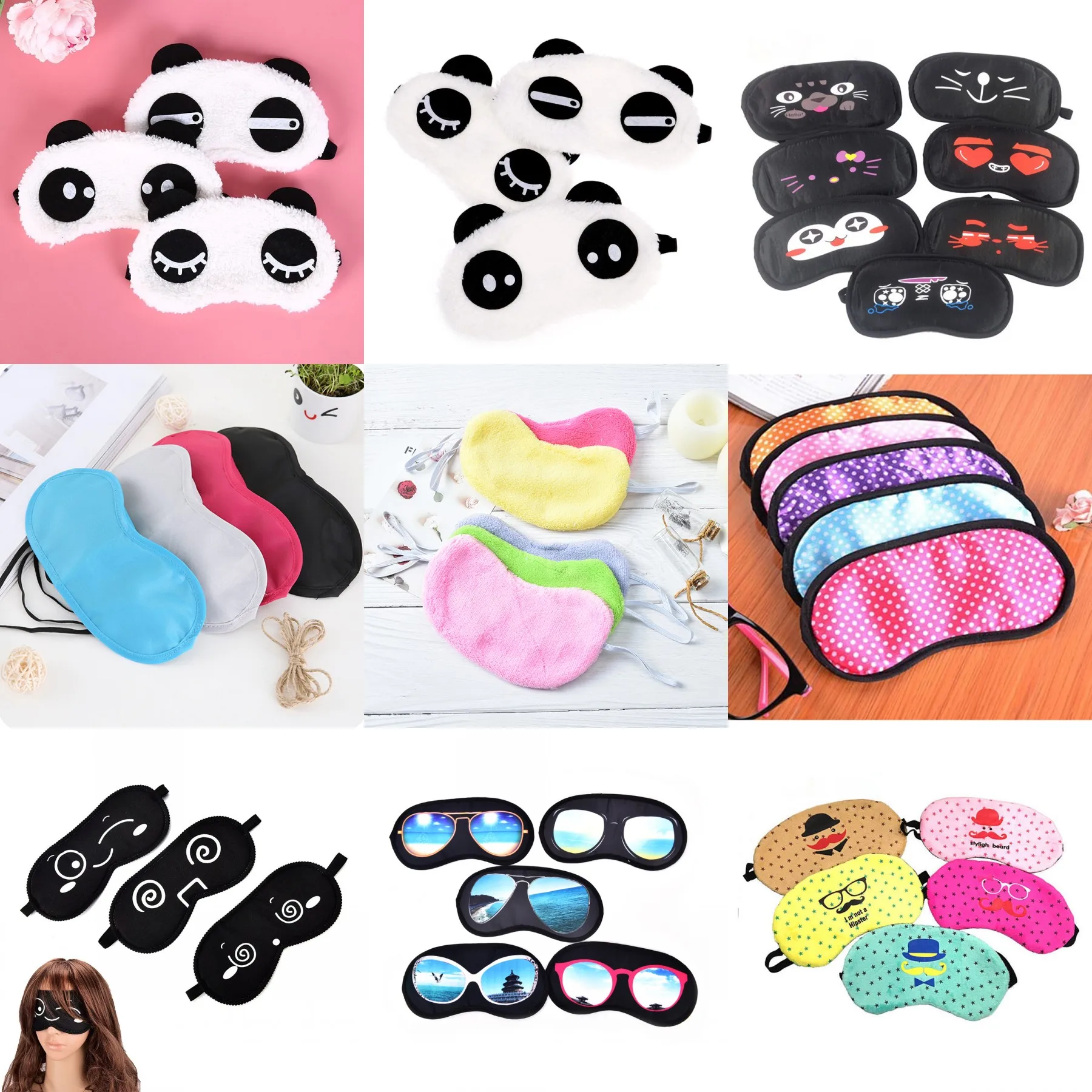 Новинка 2020 милая белая маска глаза панды тени для век хлопковые очки сна глаз