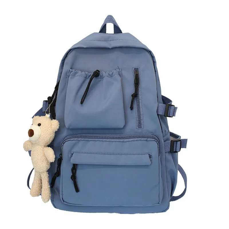 

NEW Real Photo Korean Version Of 2020 Autumn Fashion Leisure Multi-pocket Schoolbag Couple Backpack For Middle School Students