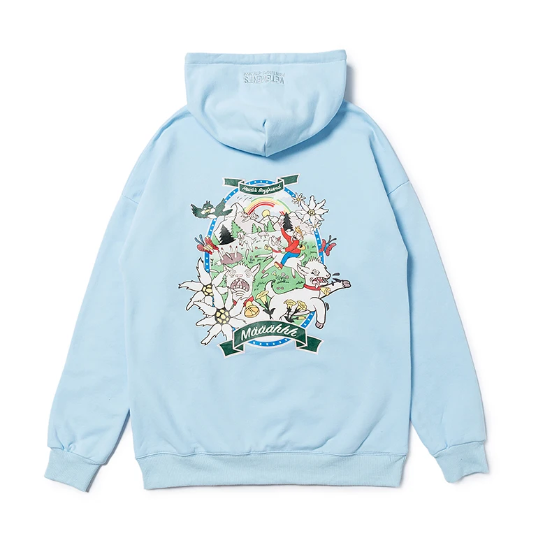 2020 Весенняя Синяя толстовка с капюшоном вышивкой для мужчин и женщин из 1:1 хлопка