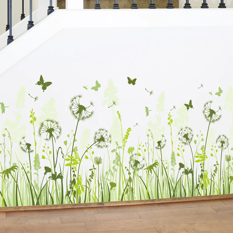 [SHIJUEHEZI] Dandelion Baseboard Sticker PVC Material DIY Flower Mural Decals for Kids Rooms Baby Bedroom Decoration | Дом и сад
