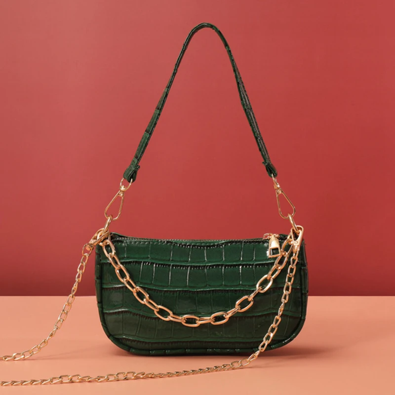 

Модные дизайнерские женские сумки на плечо из высококачественной искусственной кожи с металлической цепочкой вместительные маленькие Дор...