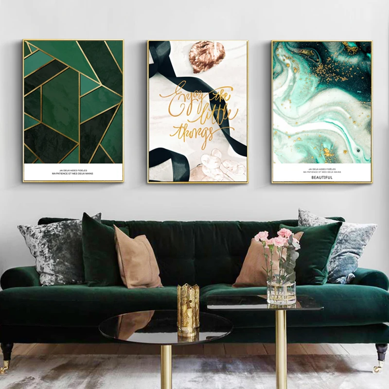 Скандинавская Геометрическая холщовая настенная печать скандинавский постер