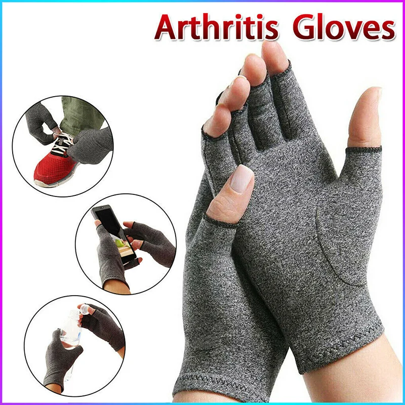 

WorthWhile 1 Pair Compression Arthritis Gloves Wrist Support Cotton Joint Pain Relief Hand Brace Women Men Therapy Wristband