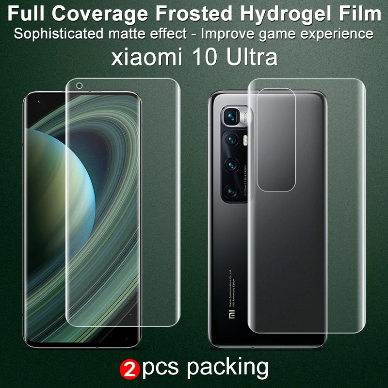

Imak 2pcs Matte Hydrogel Soft Film for Xiaomi 10 Ultra Screen Protector 3D Curved Full Cover with Improve Game Experience