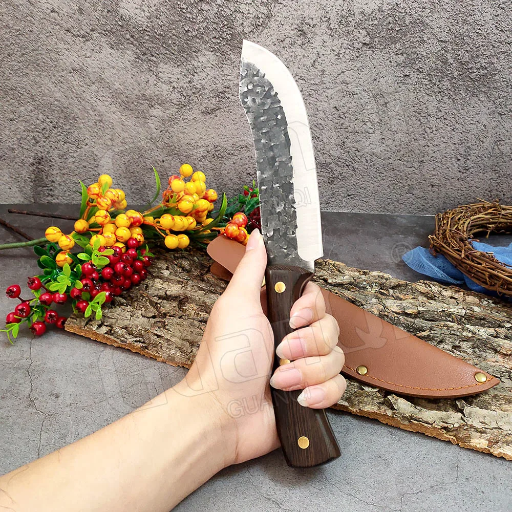 Кованый нож ручной работы универсальный для боя ножи костей кухонный из