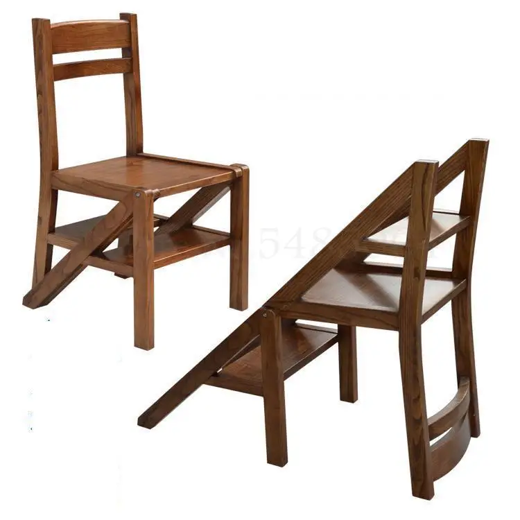 Домашняя лестница стул складной с мотором лестницы из массива дерева табурет