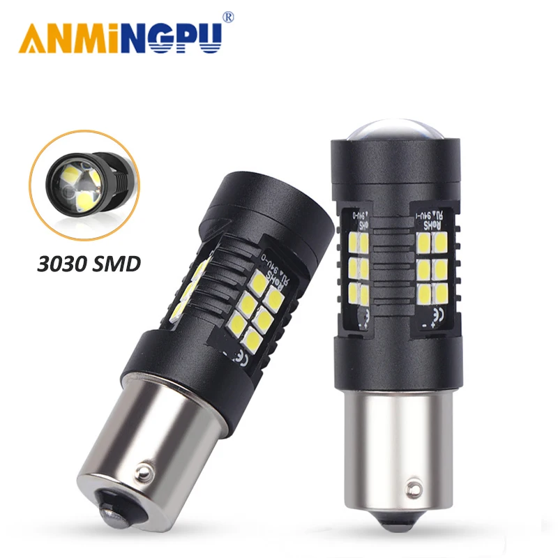 ANMINGPU 2x сигнальная лампа BA15S BAU15S PY21W P21W 1156 Led 3030SMD 1157 BAY15D P21/5W поворотный сигнальный